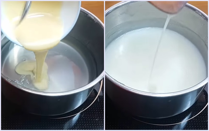 Nấu rau câu sữa